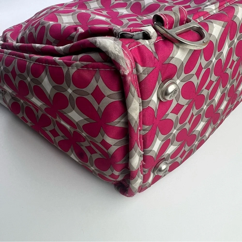 Ju Ju Be Gray Pink Crossbody Backpack Diaper Bag Tote